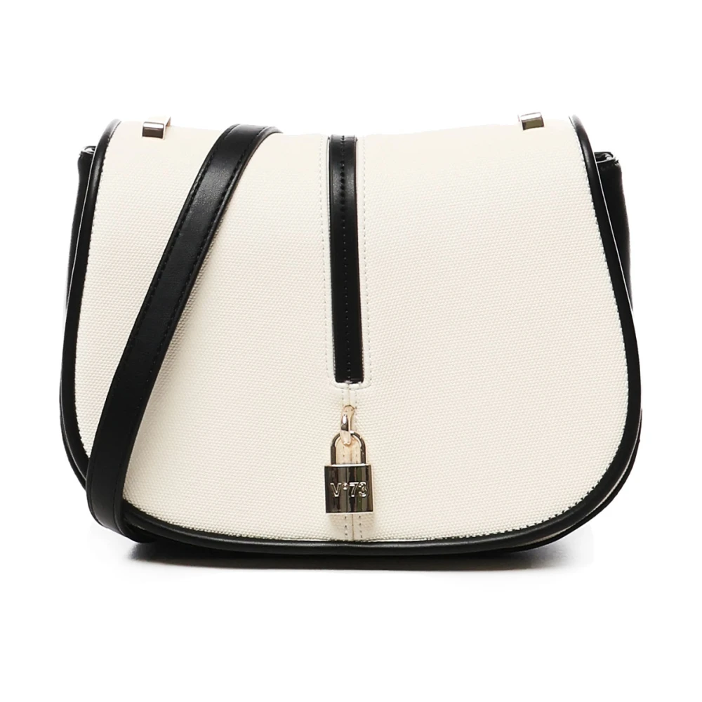 V73 Witte Crossbody Tas met Hangslot Sluiting White Dames