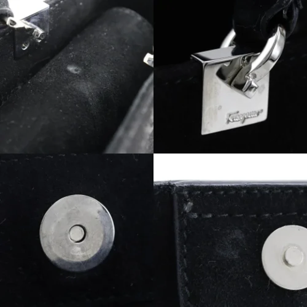 Salvatore Ferragamo Pre-owned Suede shoulder-bags Black Dames