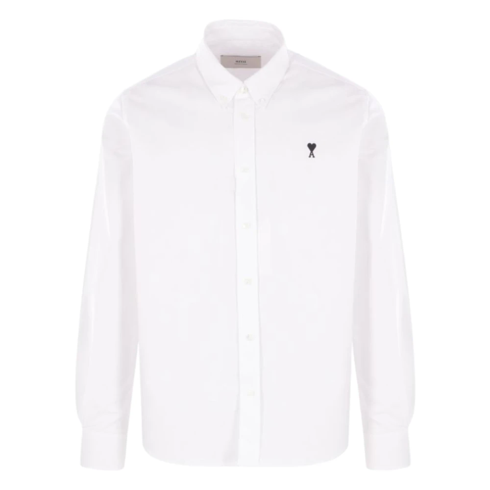 Ami Paris Men's White De Coeur Oxford Shirt - Formal Shirts - M- Shirts