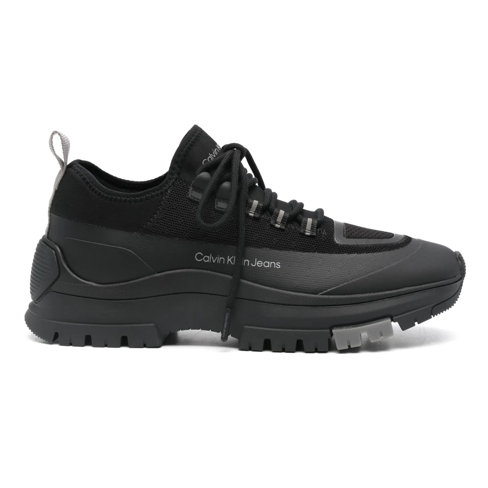Calvin Klein Jeans Men's Black Casual Lace-Up Trainers In