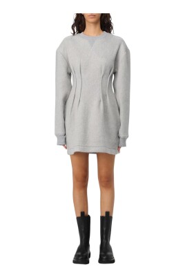 grey-sweater-dress-with-cinched-waist