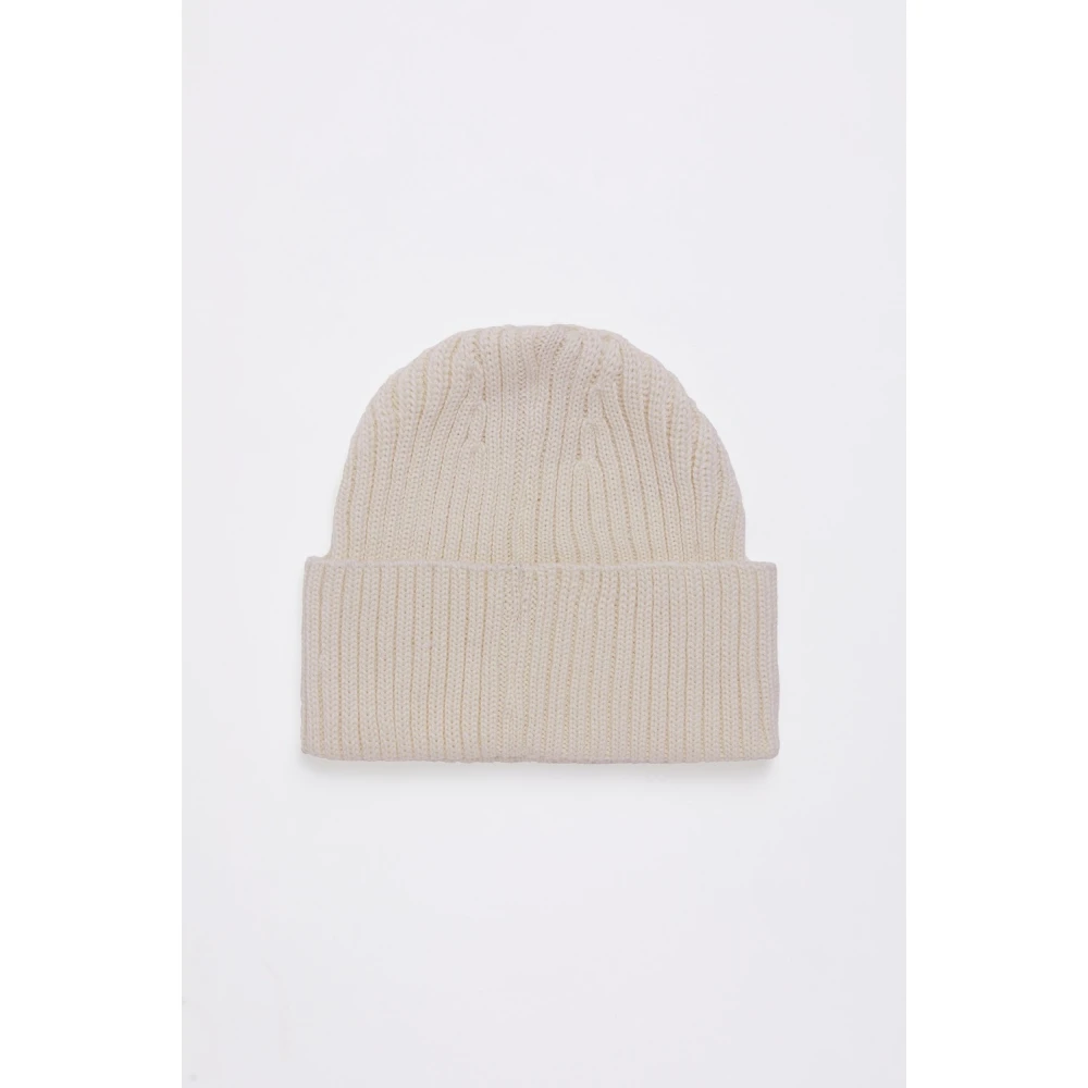 Stutterheim Merino Wol Logo Beanie Muts Beige Heren