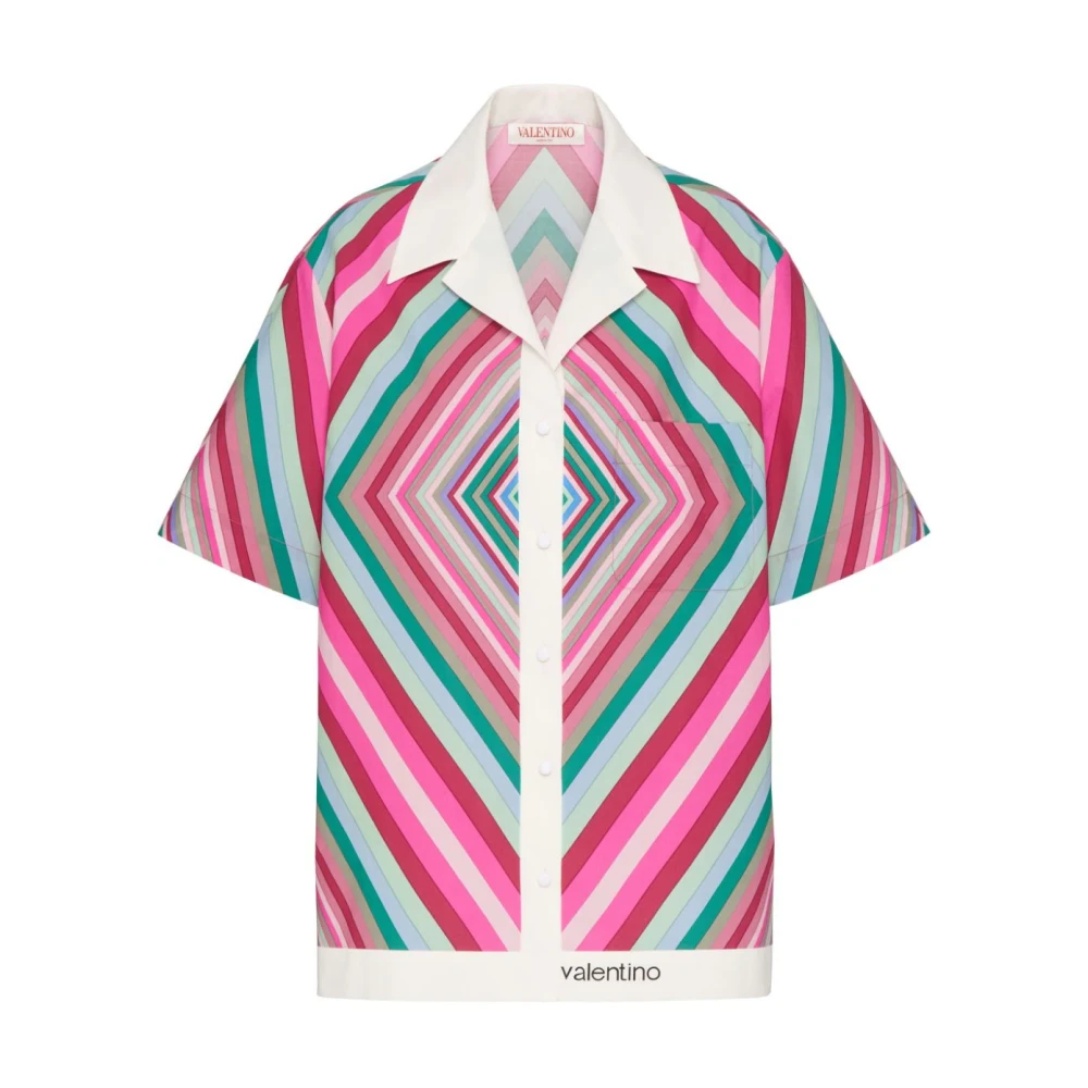 Valentino Garavani Geometrisch Patroon Korte Mouwen Shirt Multicolor Dames
