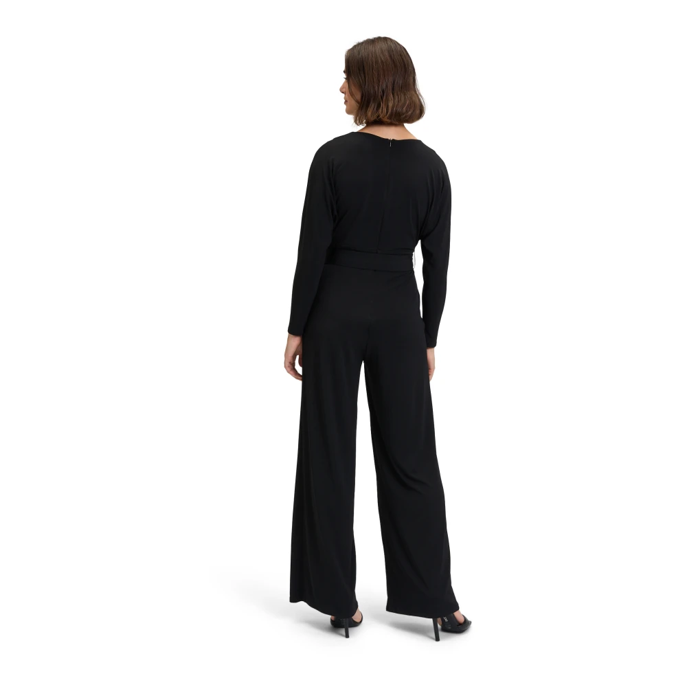Vera Mont Jumpsuit met ceintuur en V-hals Black Dames