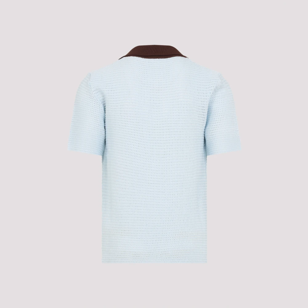 Jil Sander Blauwe Gebreide Polo Blue Dames