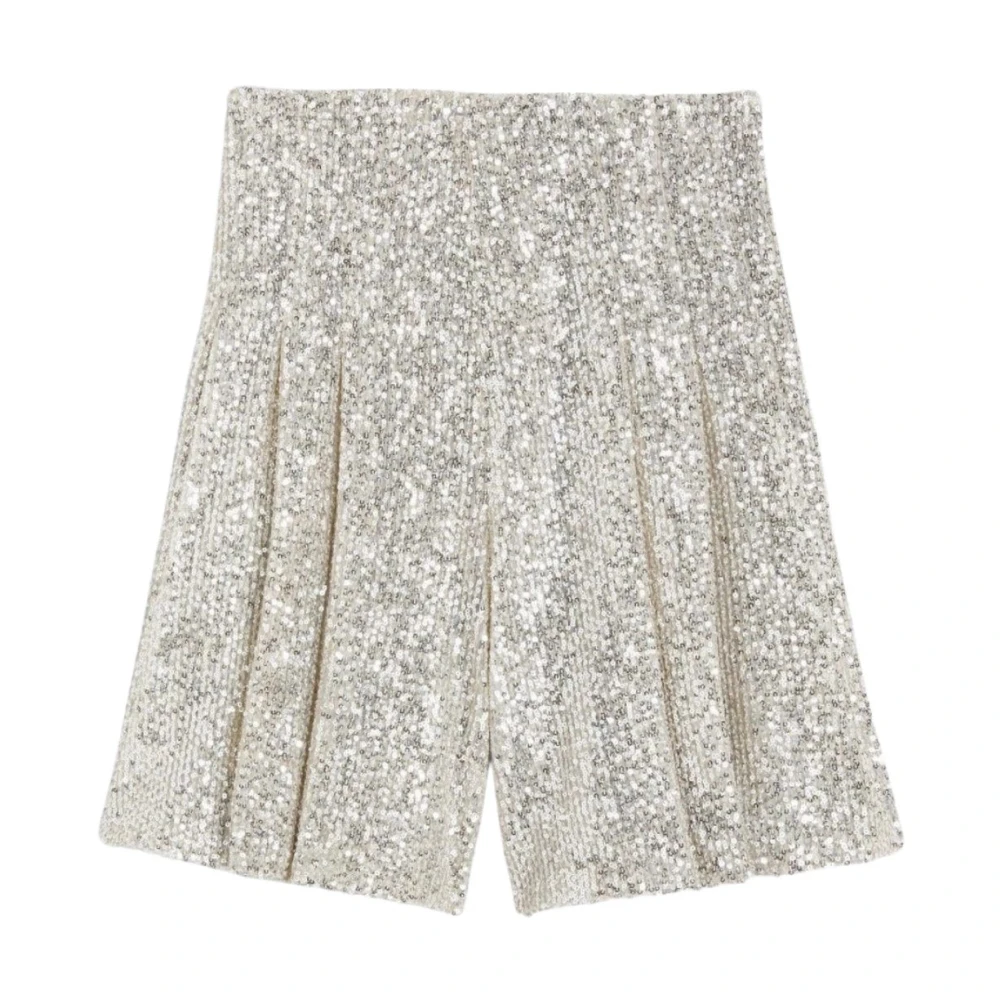 Rochas Sprankelende High-Waisted Shorts Gray Dames