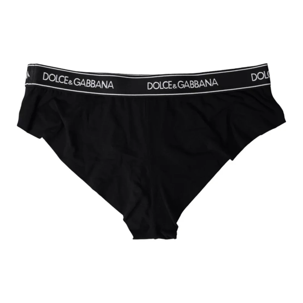 Dolce & Gabbana Zwart Modal Stretch Logo-ondergoed Black Dames