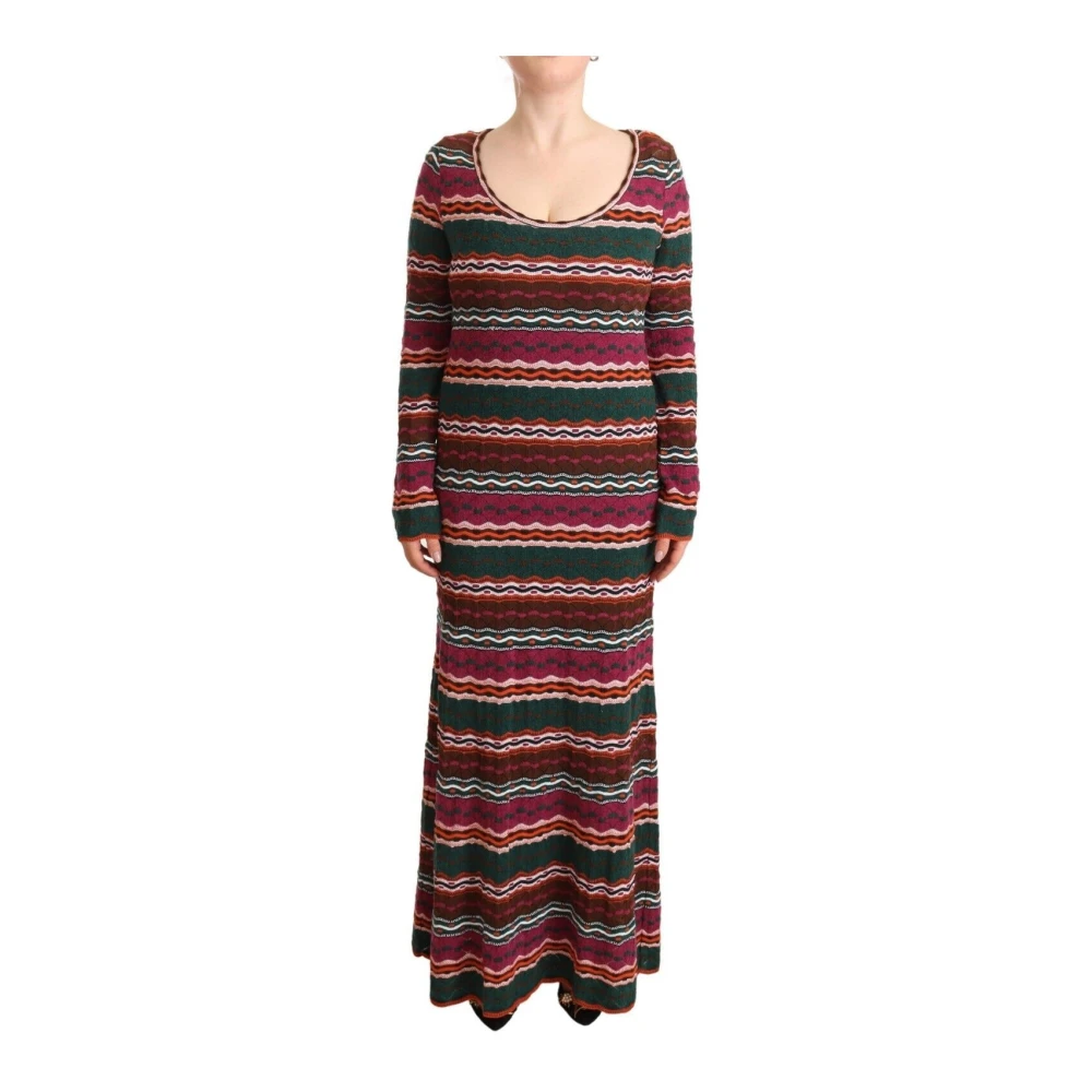 Missoni Women's Knit Maxi Dress Long Sleeve Wool Multicolor Size 44 - Image 2
