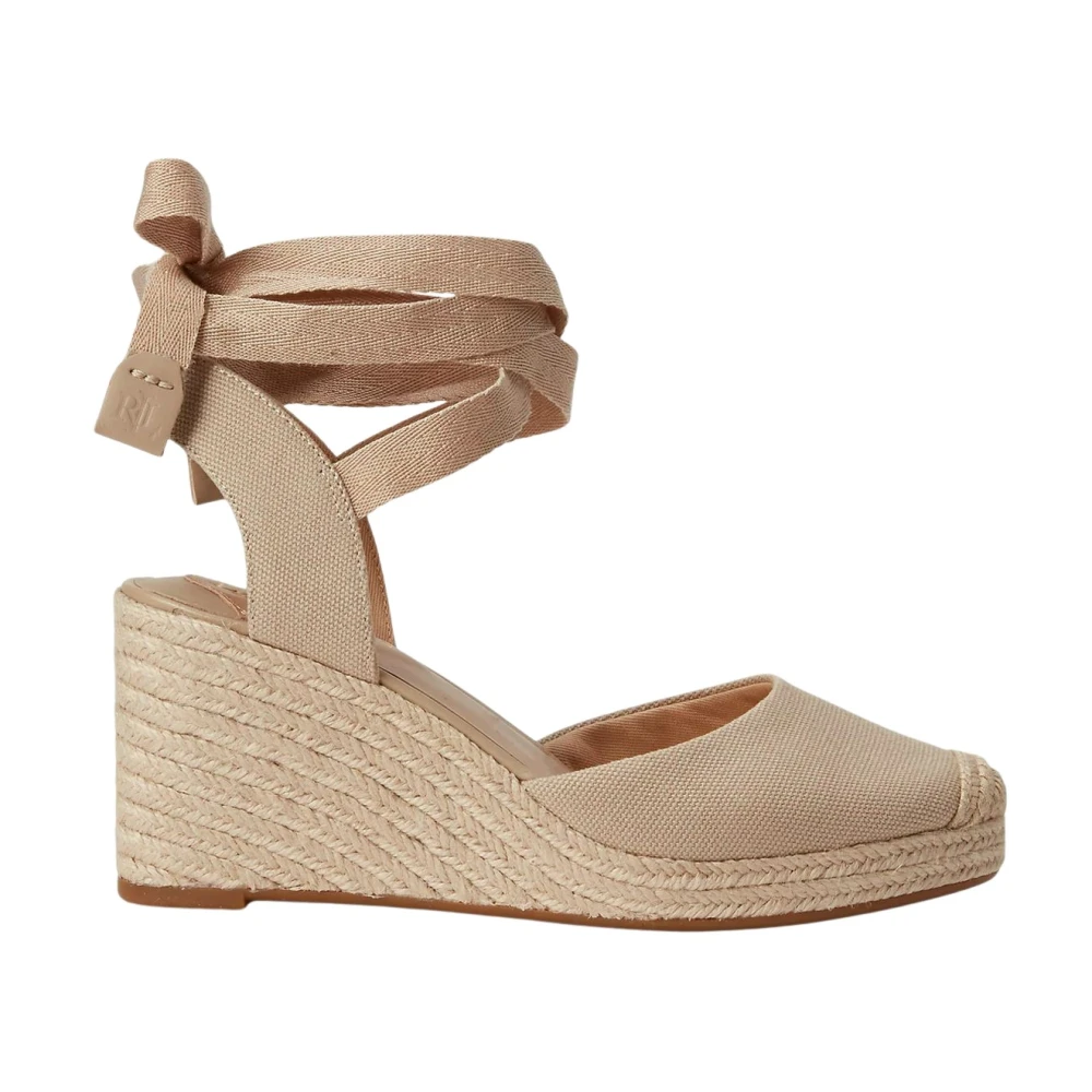 Ralph Lauren Beige Espadrilles Paislee Med Kilklack
