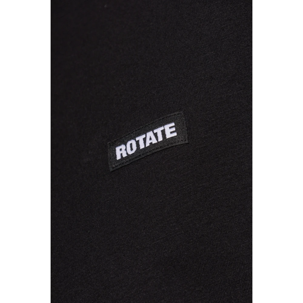 Rotate Birger Christensen T-shirt met logo Black Dames