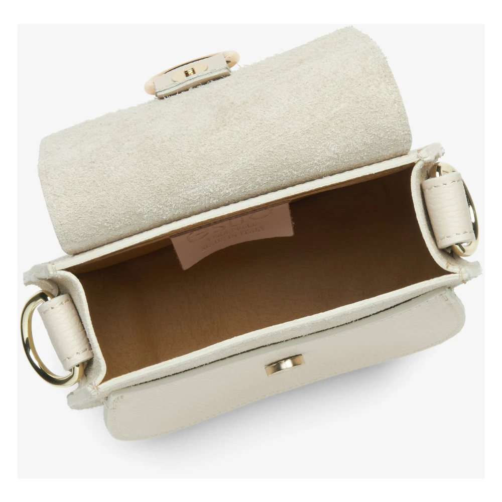 Estro Italiaans Leer Kleine Crème Beige Crossbody Tas Er00115064 Beige Dames