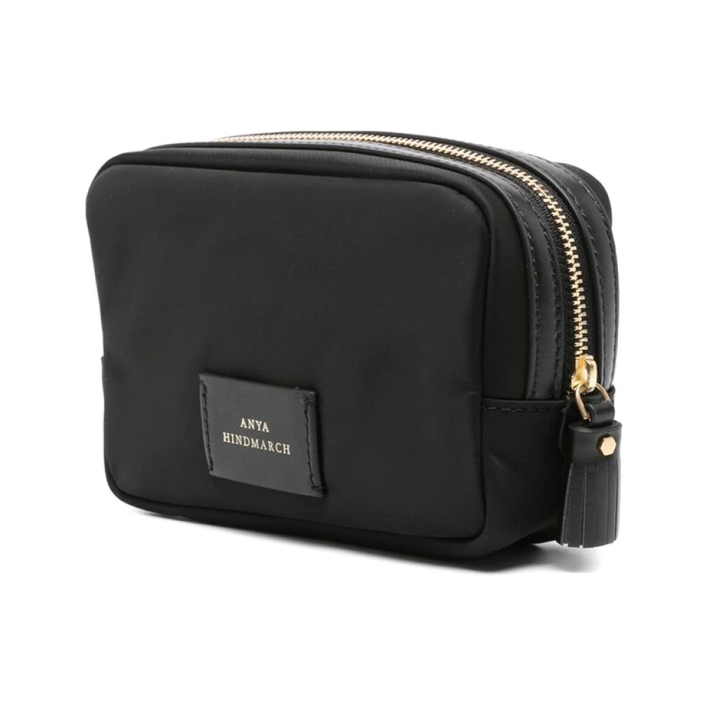 Anya Hindmarch Lederwaren met Appliqué Logo Black Dames