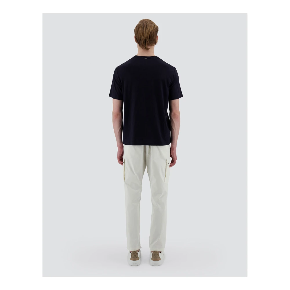 Herno T-shirt met ronde hals en metalen logo Blue Heren