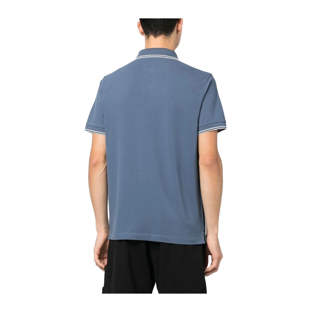 Stone Island Pique Polo Shirt met Logo Blue Heren