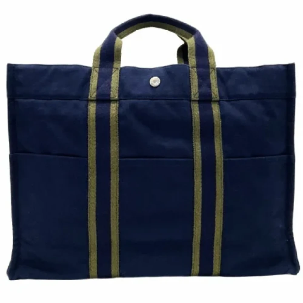 Hermès Vintage Pre-owned Canvas handbags Blue Dames