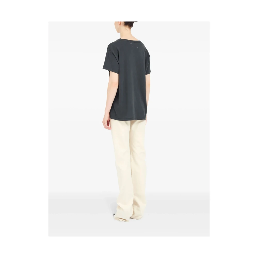 Maison Margiela Donkergrijze Katoenen Logo Print T-shirt Gray Heren