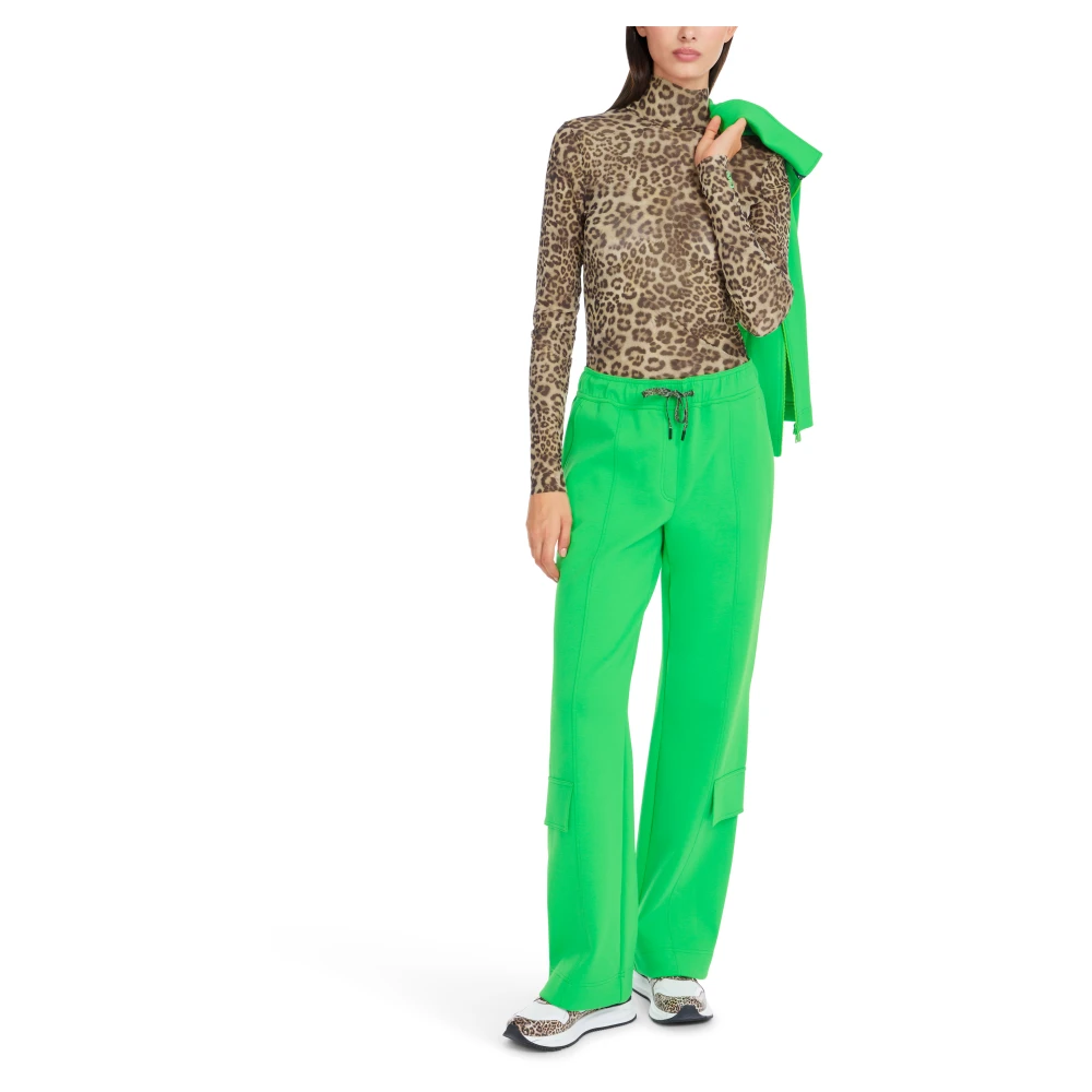 Marc Cain Mesh Longsleeve met Turtle Neck Brown Dames