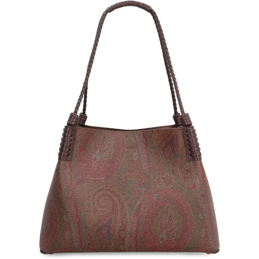 ETRO Paisley Jacquard Tote met Leren Details Brown Dames