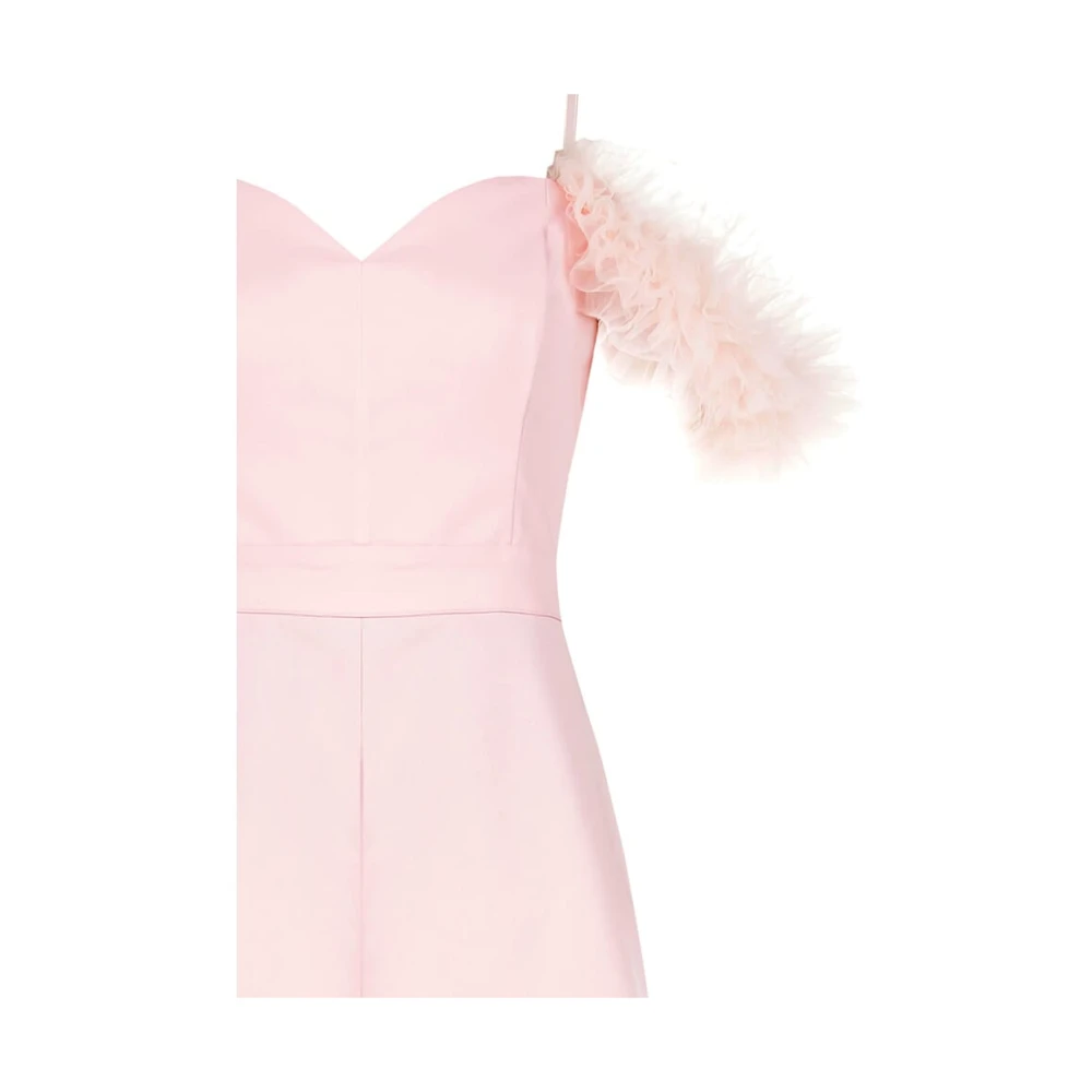 RINASCIMENTO Flounce Sleeve Jumpsuit met Lange Pijpen Pink Dames