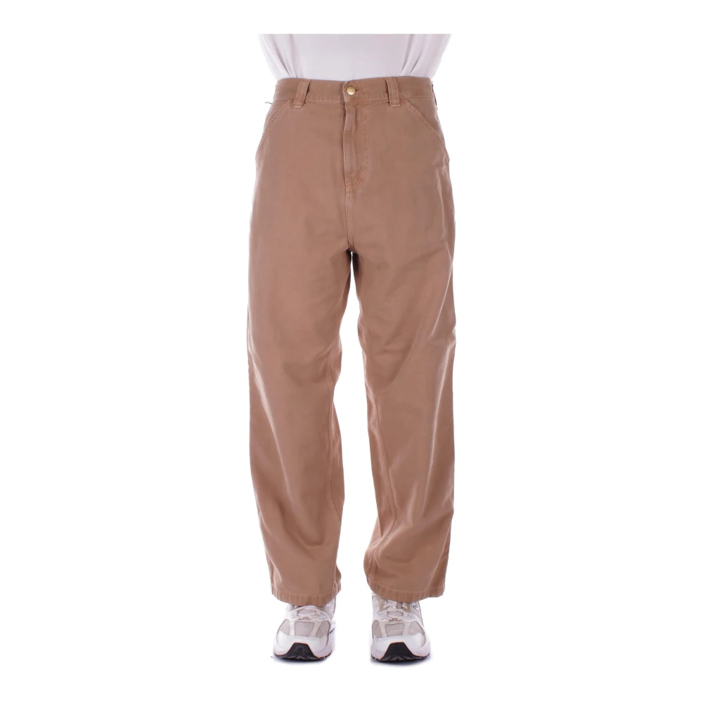 Carhartt WIP Broek met Logo en Zakken Brown Heren