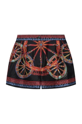 Carretto-print siden shorts
