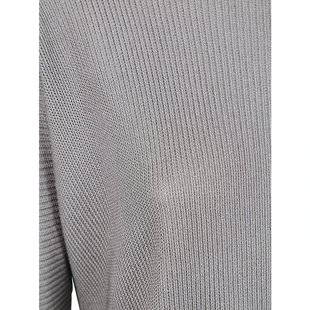 Giorgio Armani Round-neck Knitwear Gray Dames