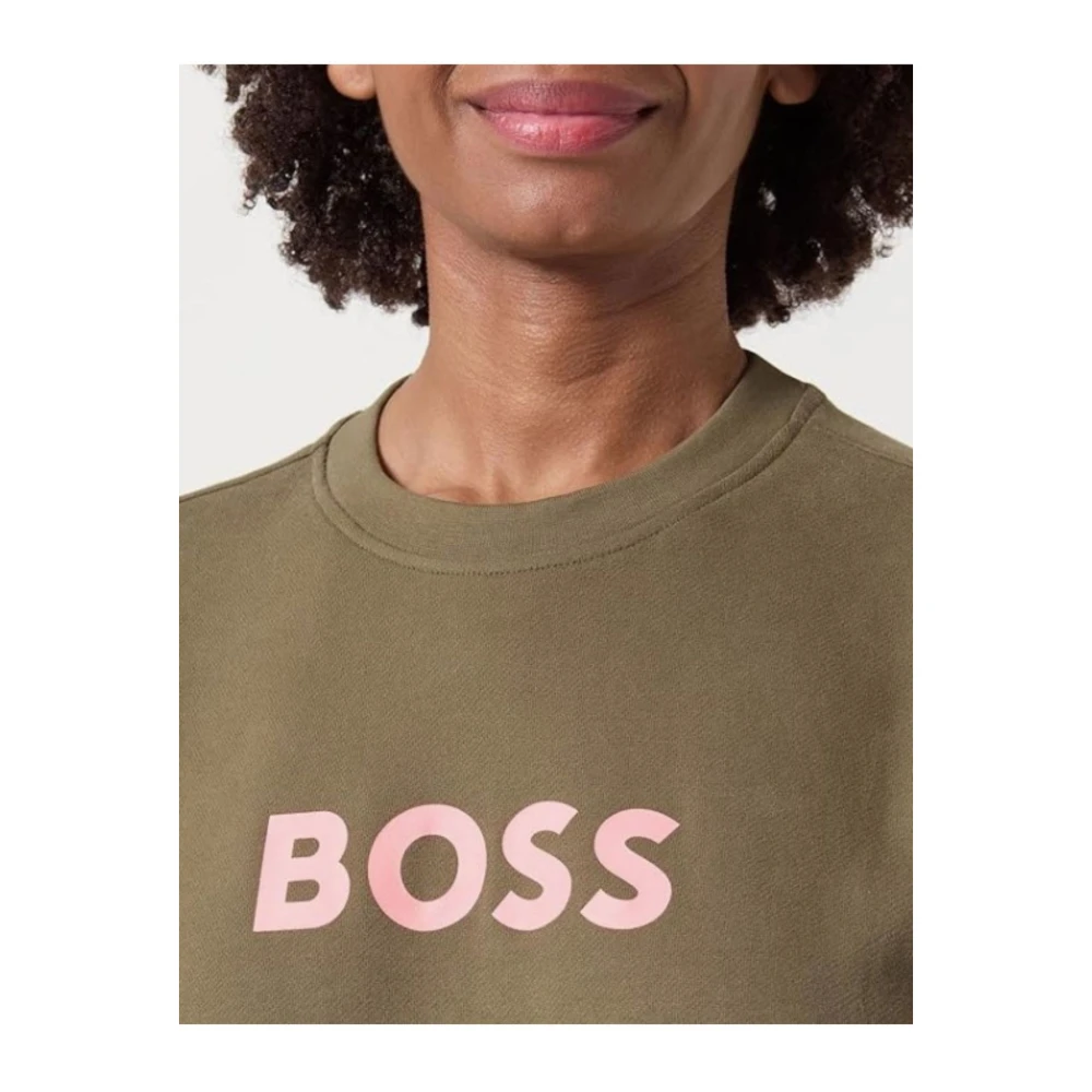 Hugo Boss Dames Sweatshirt met Elaborate Design Green Dames