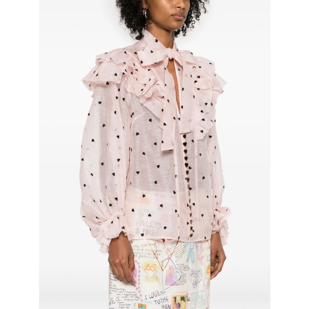 Zimmermann Roze Crush Blouse Dames Sweatshirt Pink Dames