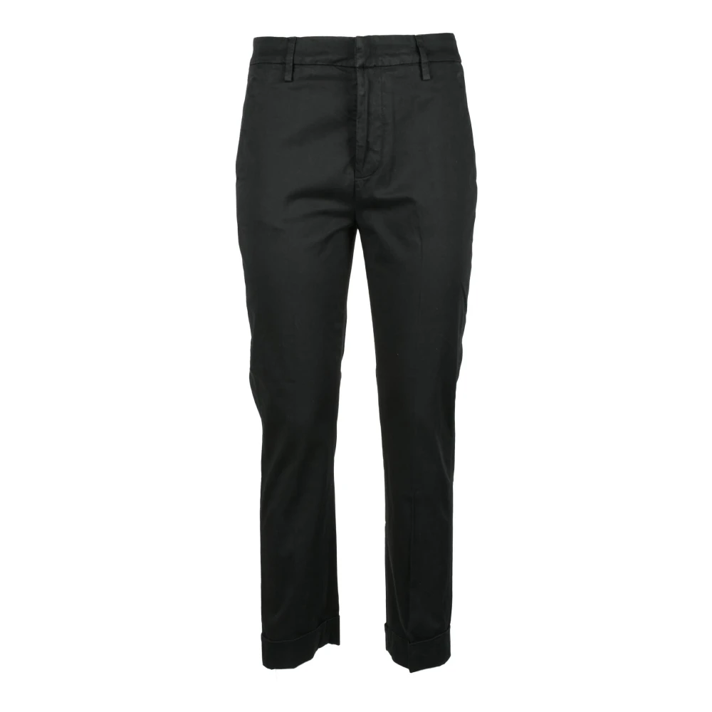 Dondup Katoen Elastaan Broek Black Dames