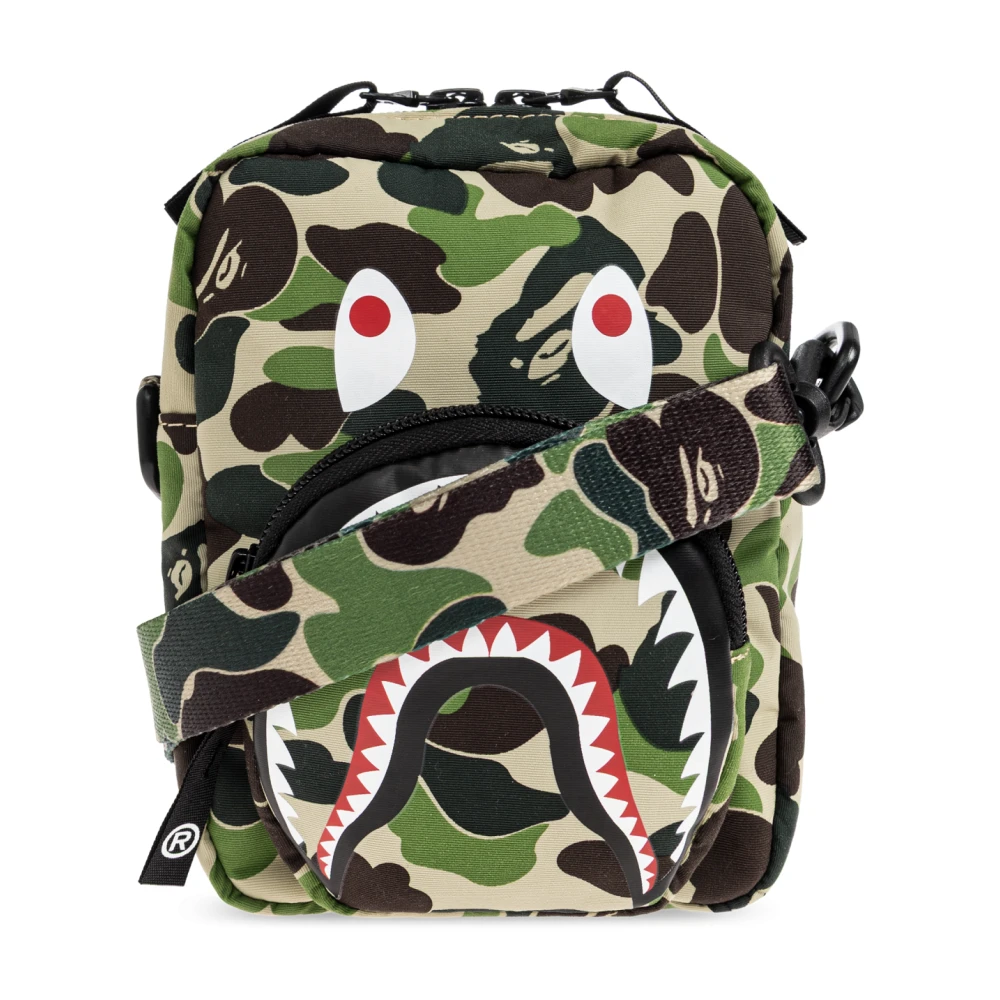 A Bathing Ape Men's Green Shoulder Bag With Print - Cross Body Messenger - One Size - Bags