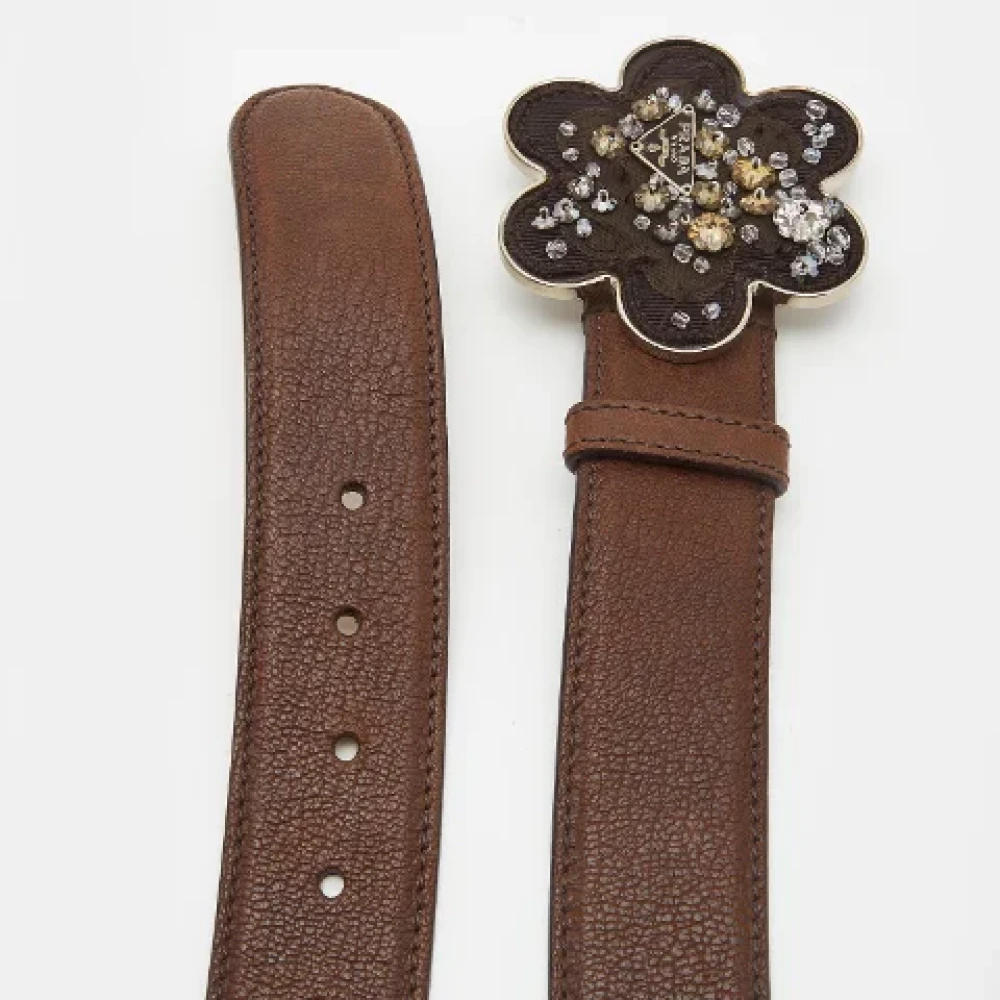 Prada Vintage Pre-owned Leather belts Brown Dames