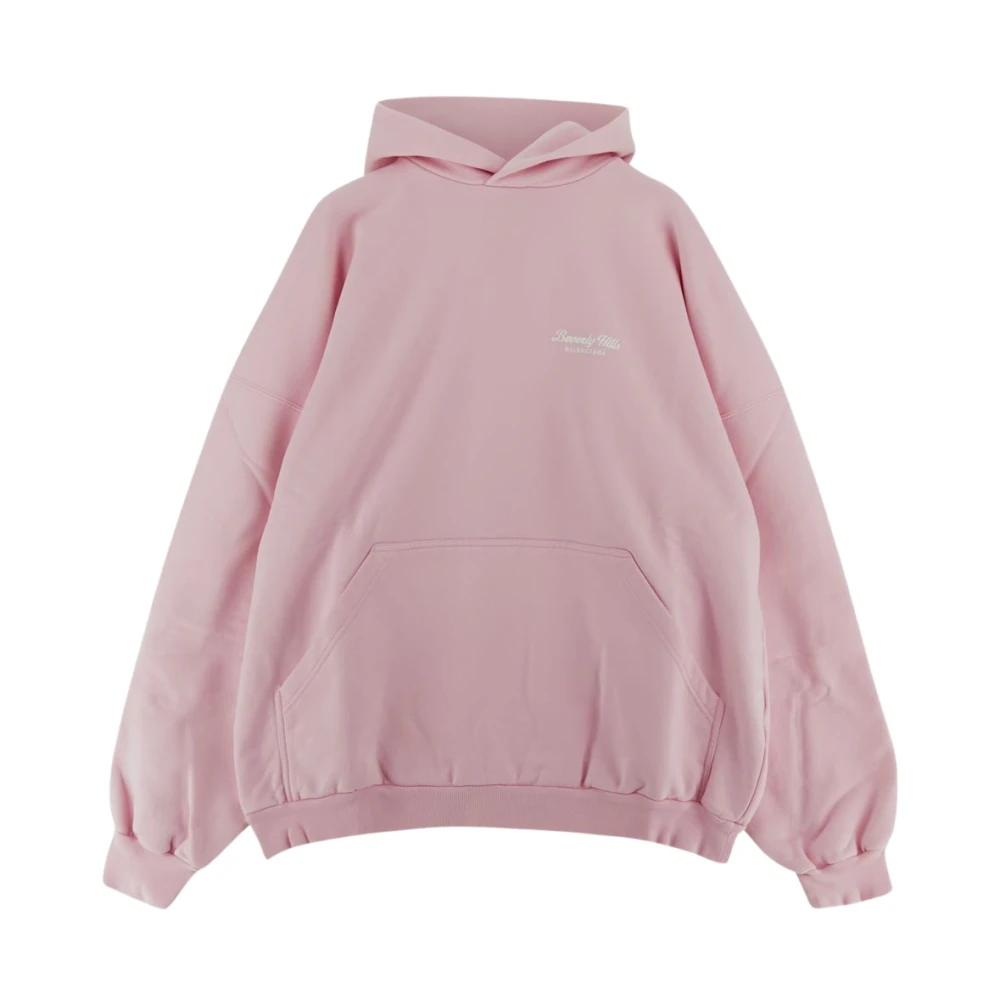 Balenciaga Katoenen Logo Hoodie Pink Dames