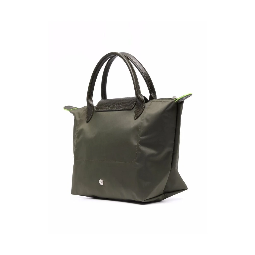 Longchamp Bosgroene Geborduurde Logo Handtas Green Dames