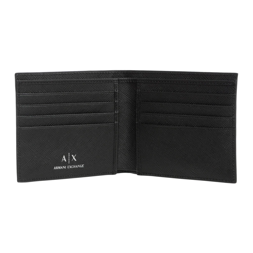 Armani Exchange Eenvoudige portemonnee met kaartsleuven Black Heren
