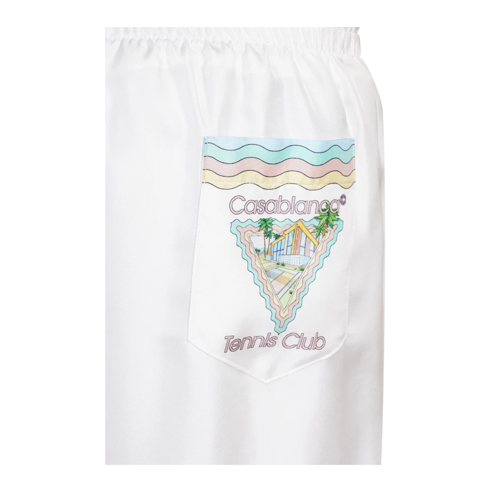 Casablanca Witte zijden shorts Palm Springs design White Heren