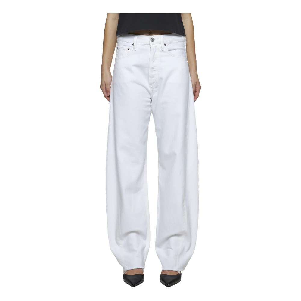 Agolde Witte Luna Jeans met Logo Patch White Dames