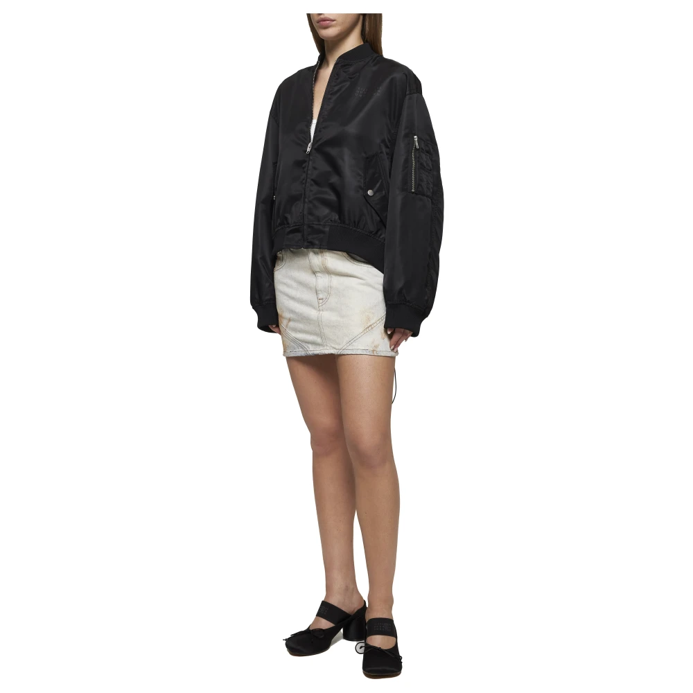 MM6 Maison Margiela Bomberjack met ritssluiting Black Dames