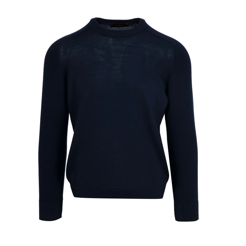 Gran Sasso Mannelijk Blauw Truien & Vesten Heren, 2XL, Wol, Ribgebreide Trui Met Ronde Hals