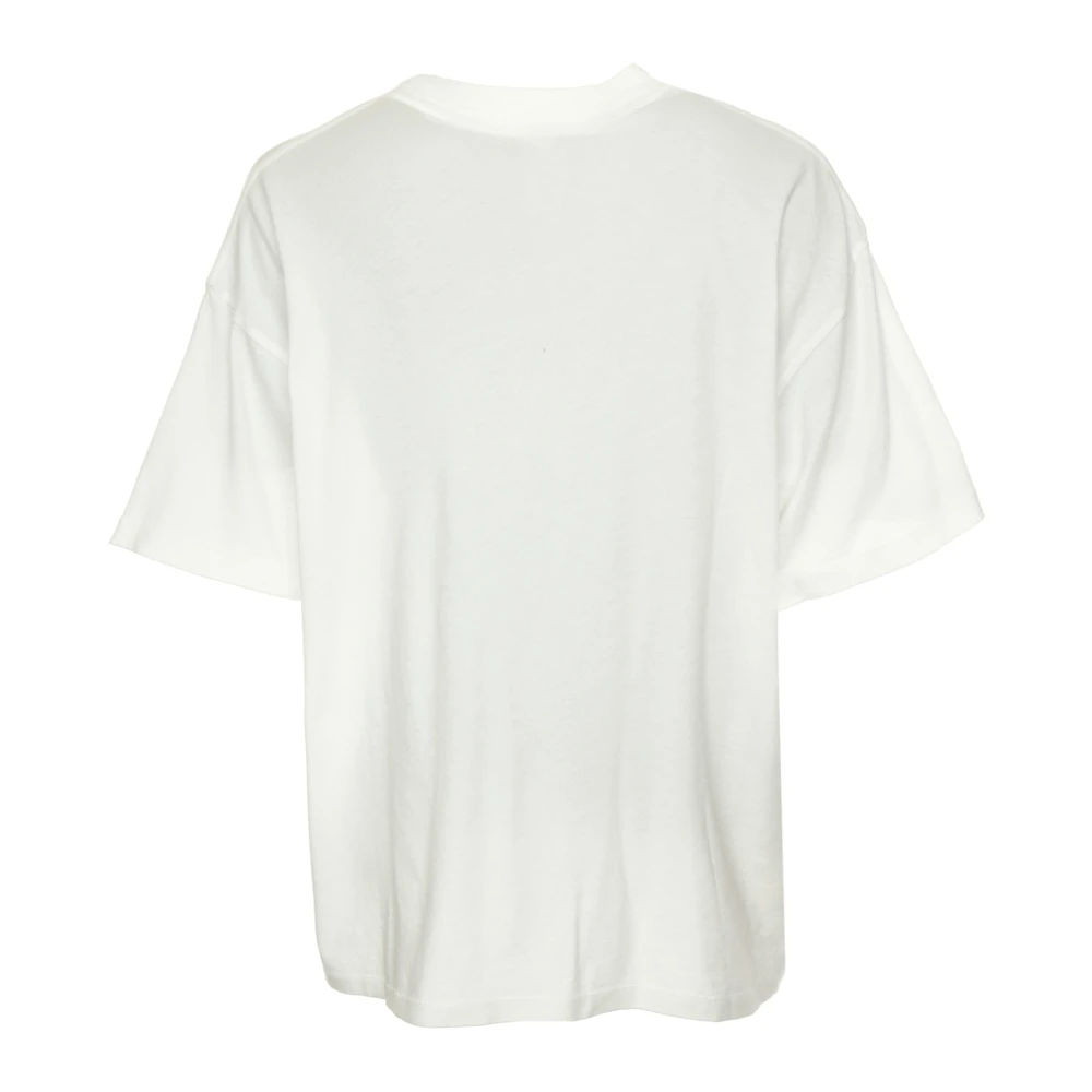 Anine Bing Hartprint T-Shirt Relaxte Pasvorm White Dames