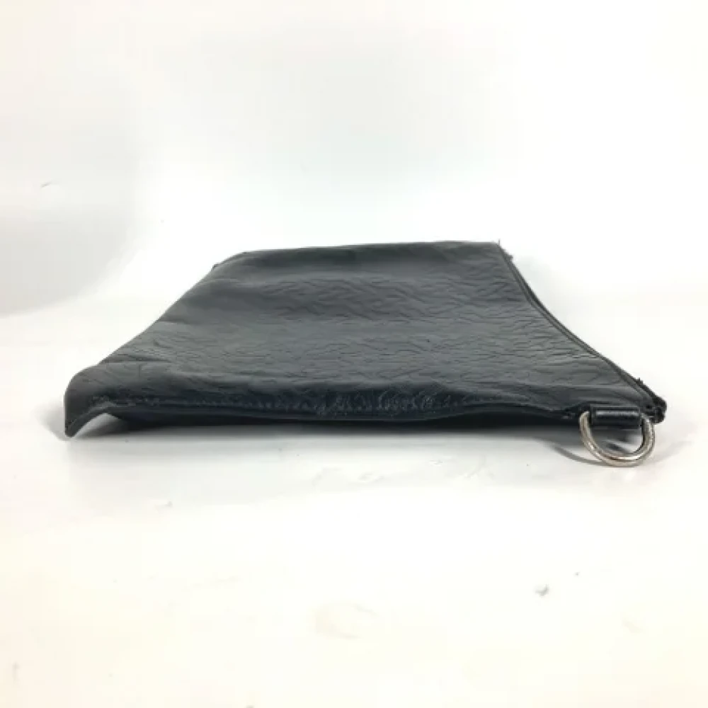 Burberry Vintage Pre-owned Leather clutches Black Dames