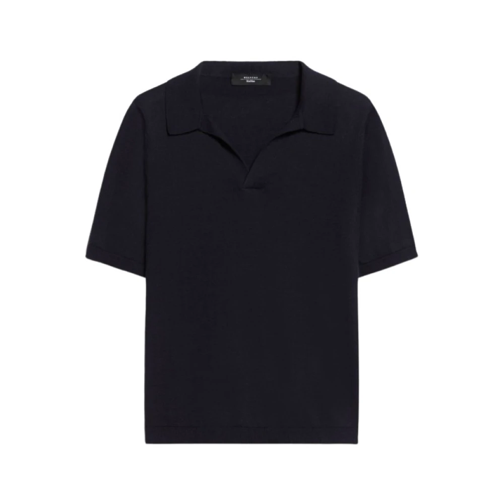 Max Mara Weekend Zijden en katoenen korte mouwen top Blue Dames