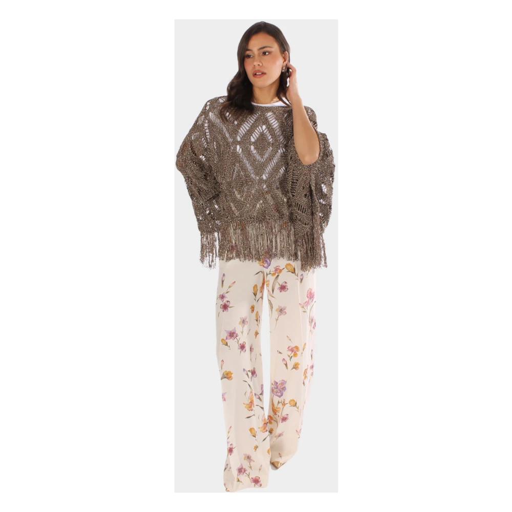 Twinset Gouden Lurex Poncho Jassen Yellow Dames
