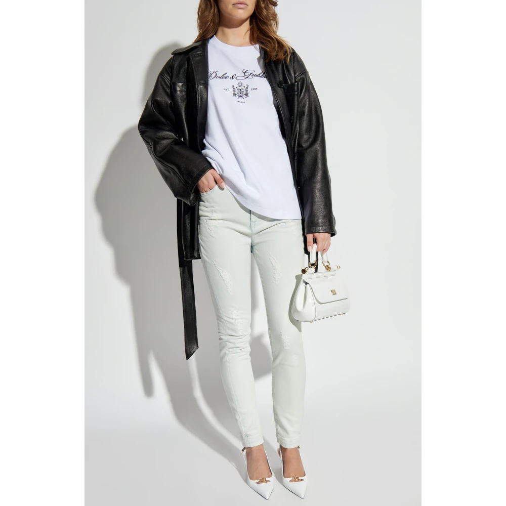 Dolce & Gabbana Jeans met logo Blue Dames