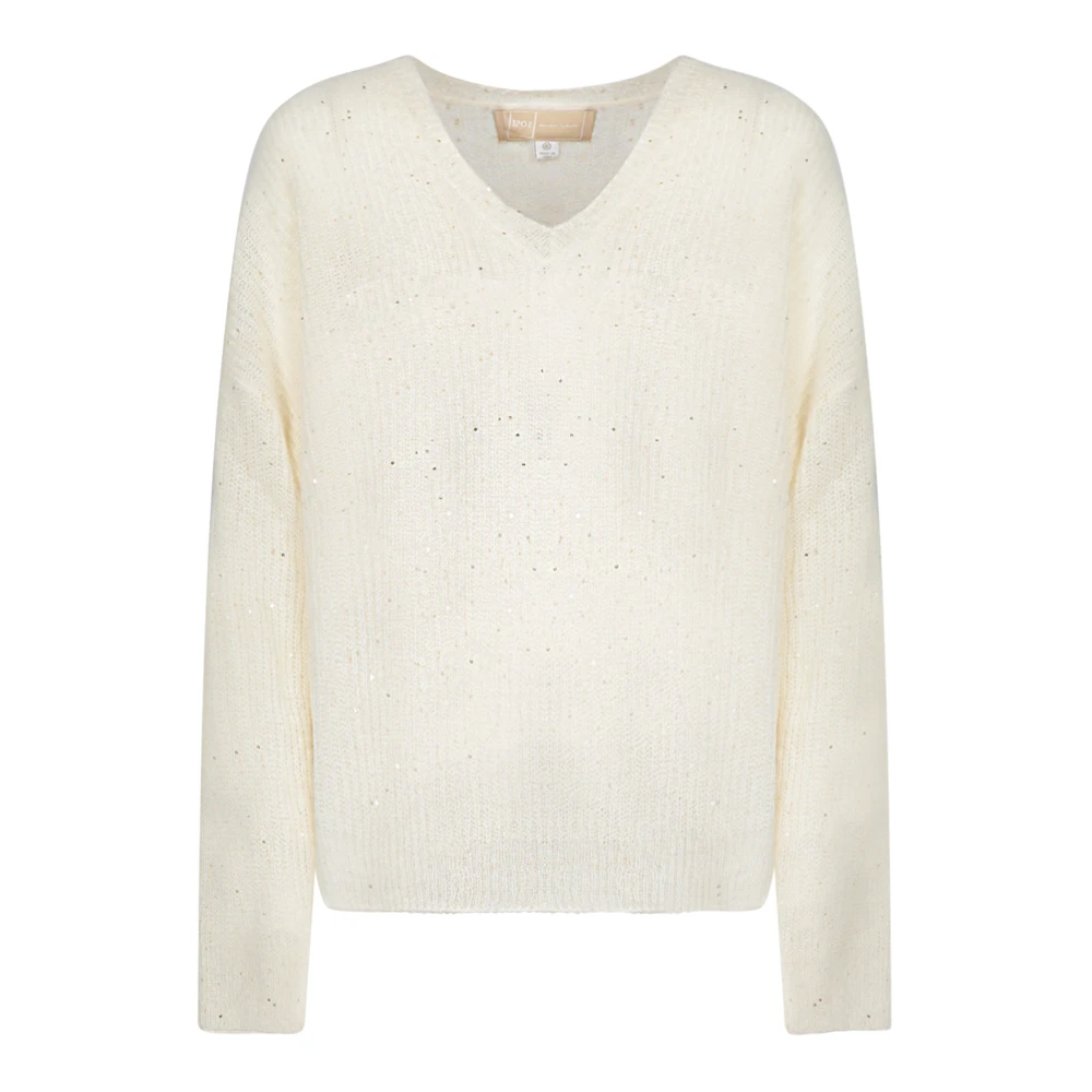 Knitwear > V-neck Knitwear - - 120% Lino - Modalova
