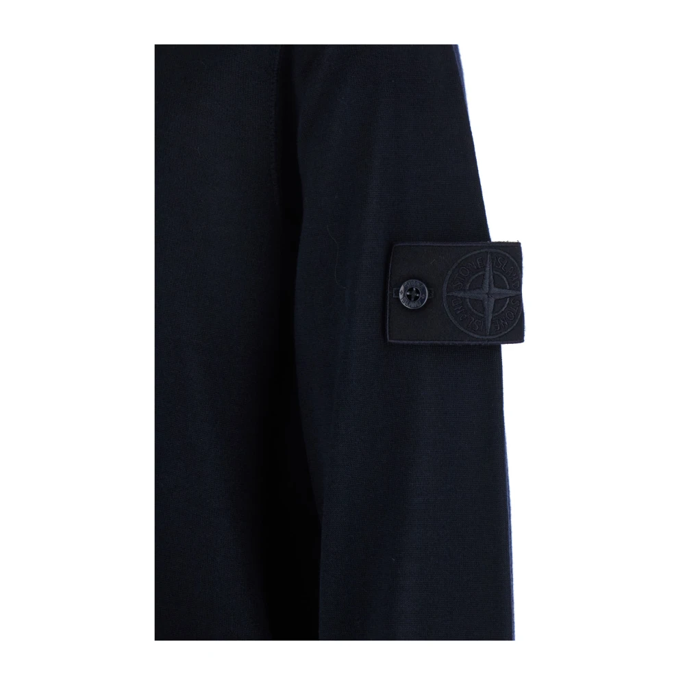 Stone Island Blauw Polo Shirt met Kompas Logo Blue Heren