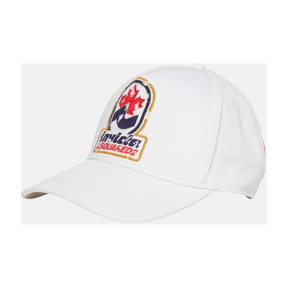 Dsquared2 Witte zonneklep met patch White Unisex
