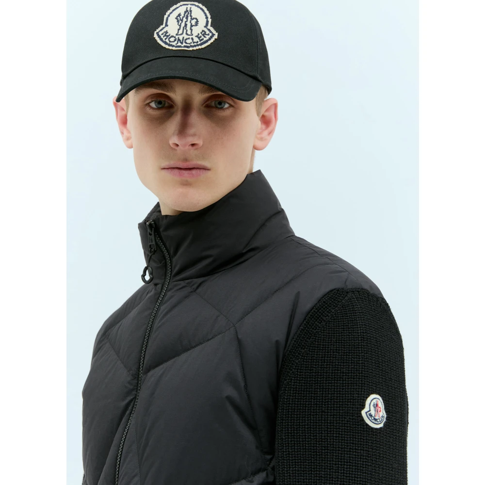Moncler Gewatteerde Wol Zip-Up Vest Black Heren