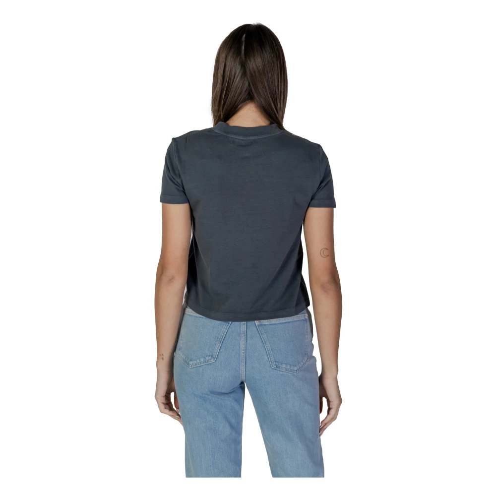 Calvin Klein Jeans Katoenen T-shirt met korte mouwen Lente Zomer Black Dames