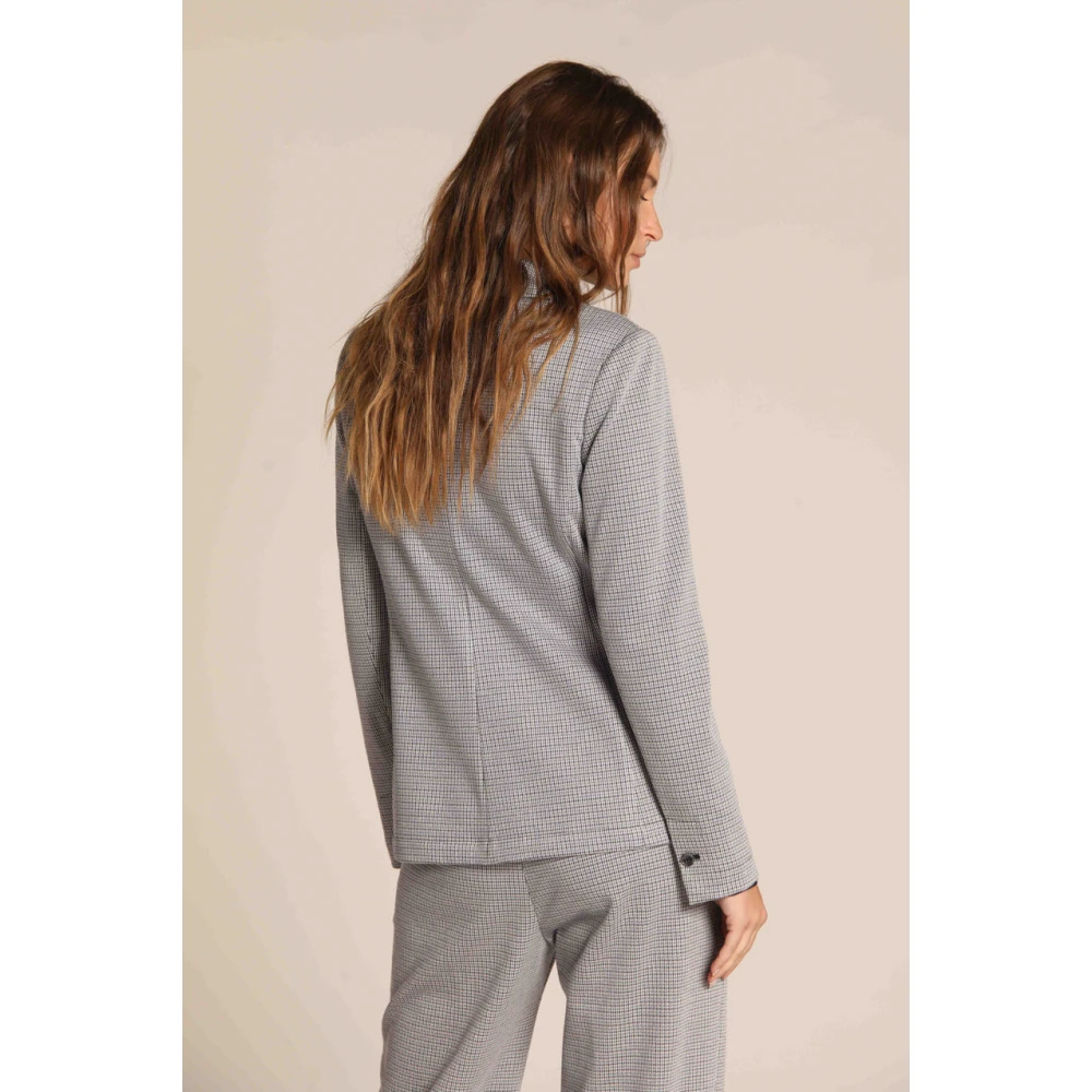 Mason's Elegante Helena Blazer met Micro-Patroon Blue Dames