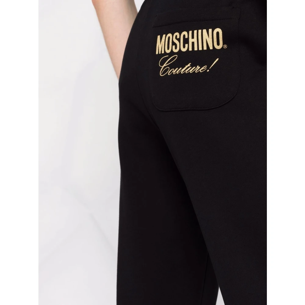 Moschino Sportieve Grijze Lange Sweatpants Black Dames